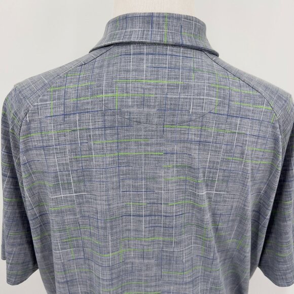 Callaway Men's Opti-Dri Golf Polo Shirt L Large Gray/Green Plaid - Picture 4 of 10